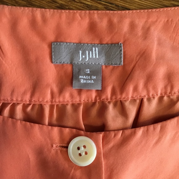 SOLD J Jill silk bow waist blouse top S orange - Picture 5 of 6